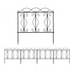 24*24" Wave Top Iron Art Garden Fence